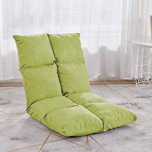Silla de suelo ajustable para meditación y relajación, sofá plegable con respaldo, cojín extraíble lavable, 5 marchas, asiento individual, color amarillo