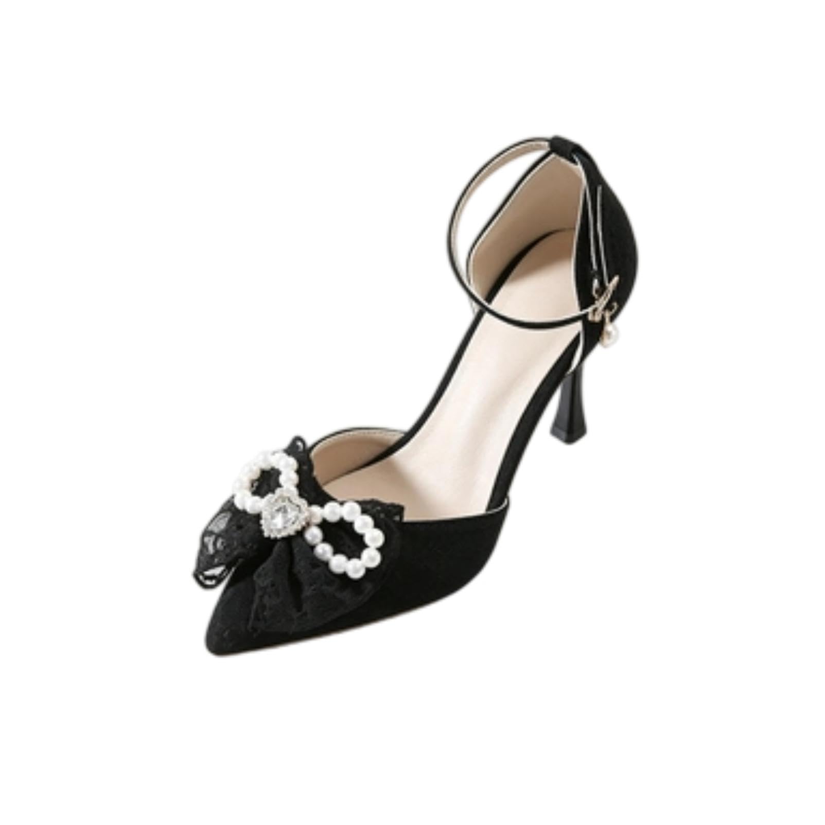 Genérico Zapatos Mujer Boda Tacones Punta Fina Slingback Novia Elegante
