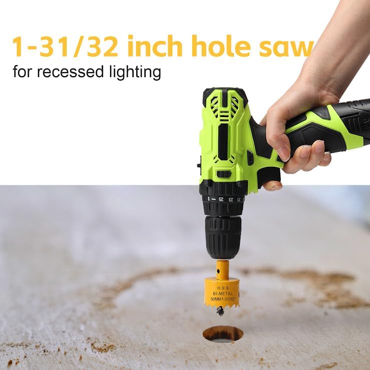 50mm Hole Saw, HSS Bi-Metal Hole Cutter with Drill Bit, Heavy Duty Hole Saw for Wood Plastic, Drywall, Fiberglass, Yellow - Image 4