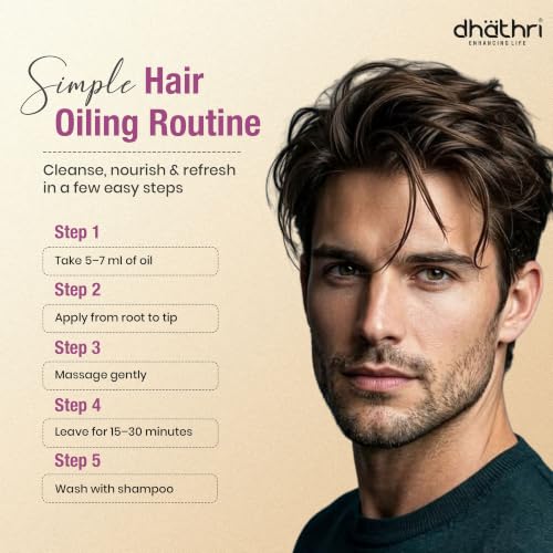 Image of Dhathri Hair Care Herbal Oil with Musk Root, Liquorice, Amla & Aloe Vera | Ayurvedic Hair Oil Promotes Healthy Hair Growth & Thickness | Nourishes & Strengthens Hair | for All Hair Types, 100ml