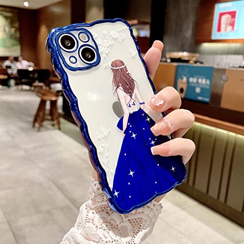 Coque vagues antichoc pour iPhone XS Max anti-rayures transparente et bleue