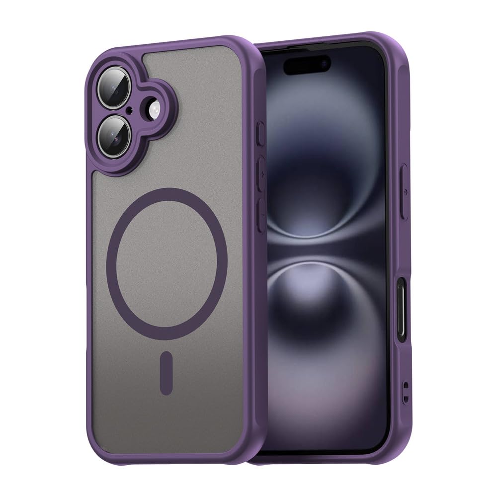 Coque mate pour iPhone 16 Pro Max violette rigide antichoc - 7