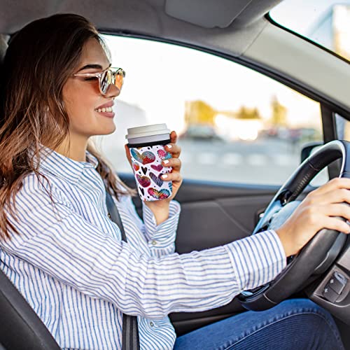 Cavllson reusable Insulated Neoprene Iced Coffee Beverage Sleeves Cold Drink Cup Holder for Starbucks Coffee, McCafe, Dunkin Donuts, Tim Hortons and More, Succulent-3 Pack