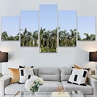SIGNWIN 5 Panel Canvas Wall Art Palm Tree for Home Decorations Ready to Hang - 60