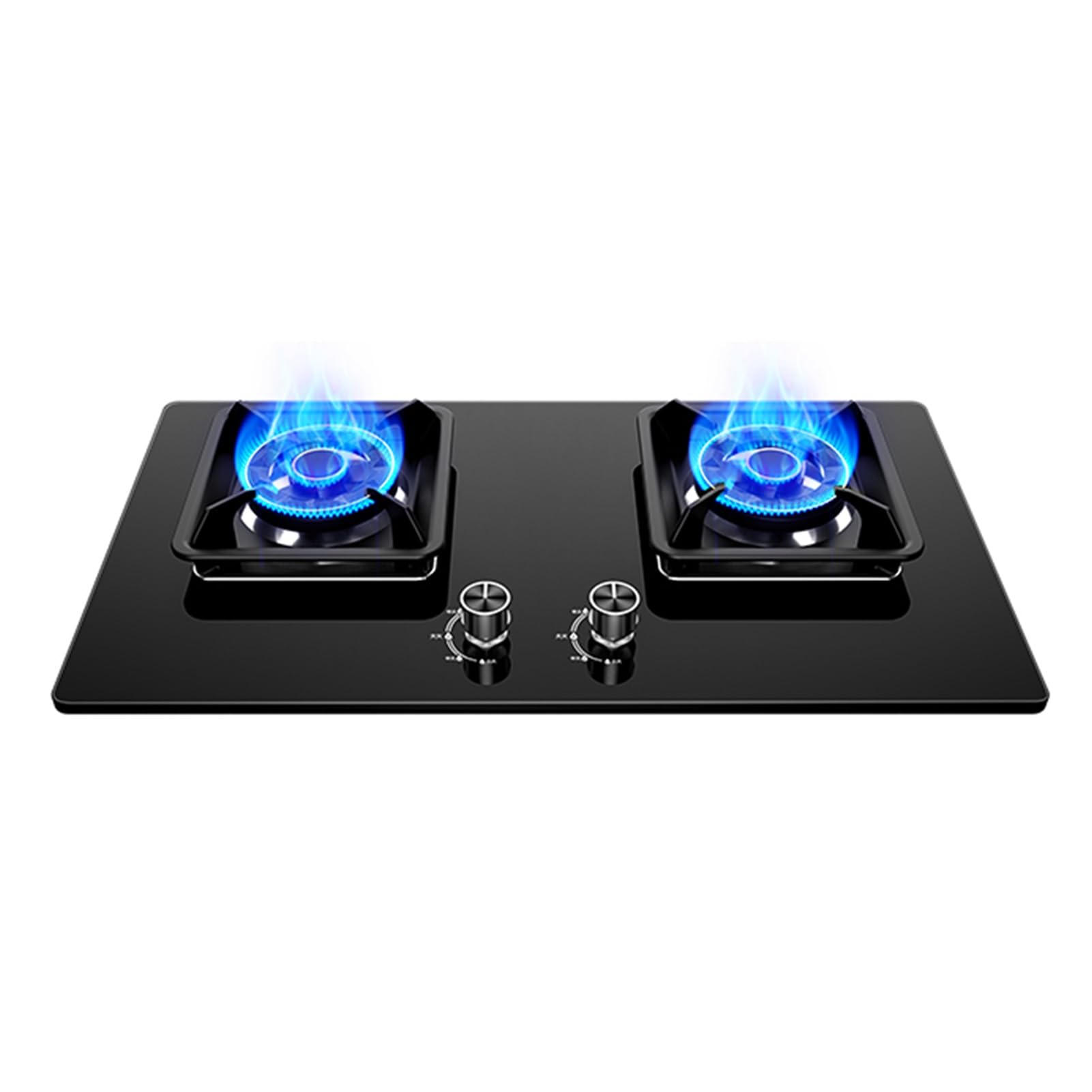 Cocina De Gas 5,2 KW Con Doble Panel Vítreo, Sobremesa O Empotrada, Ideal For Restaurantes Y Puestos Comida Familiares(LPG)