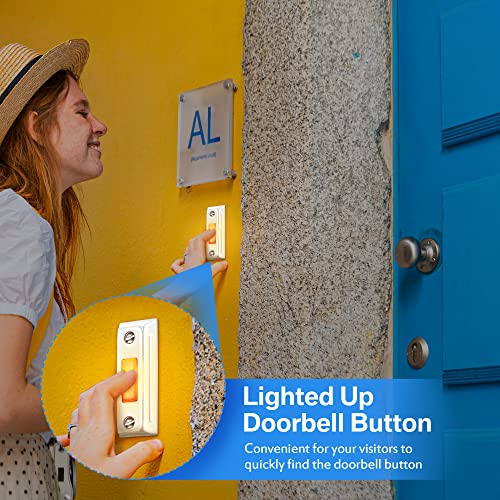 image for Dreyoo Metal Doorbell Push Button, Heavy Duty Metal Door Bell Wired Bu