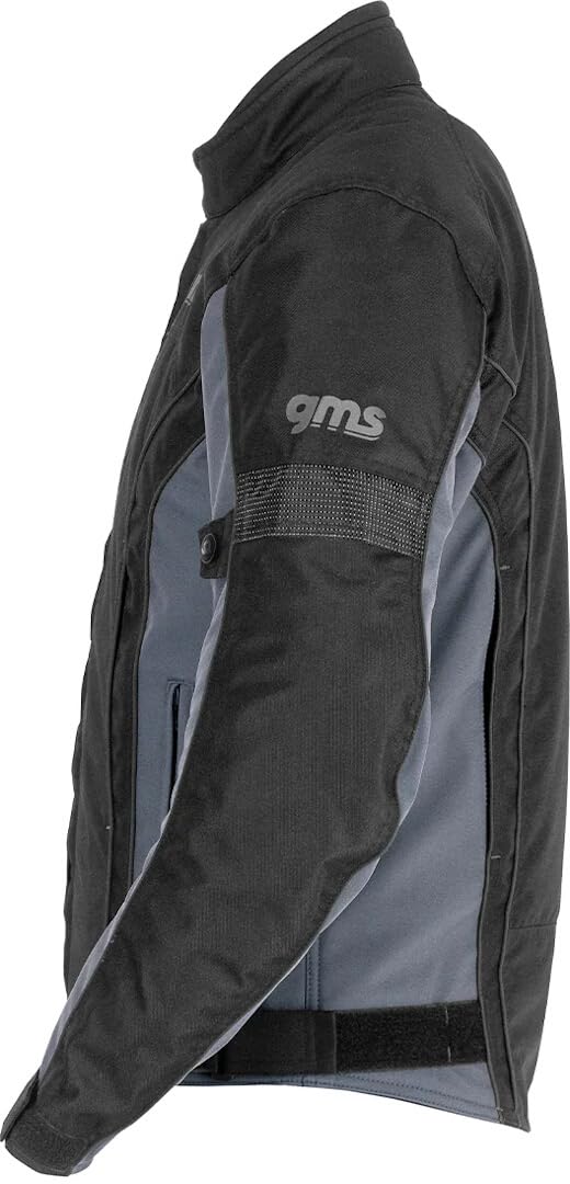 GMS Lagos impermeabile Giacca tessile moto, nero/grigio, 2XL