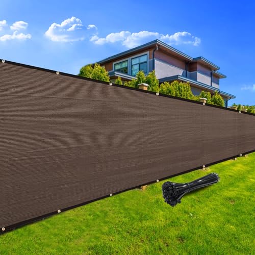 Sunocity Custom Size 4FT Privacy Screen Fence,Brown Heavy Duty 90% Blockage 175 GSM Fencing Mesh Net Cover for Backyard Garden Yard Outdoor Wall