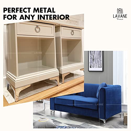 La Vane L:1207022-03-100/F32 4 Inch Metal Furniture Legs, La Vane Set Of 4 Modern Iron Diamond Triangle Furniture Feet Diy Replacement Chrome thumb #6