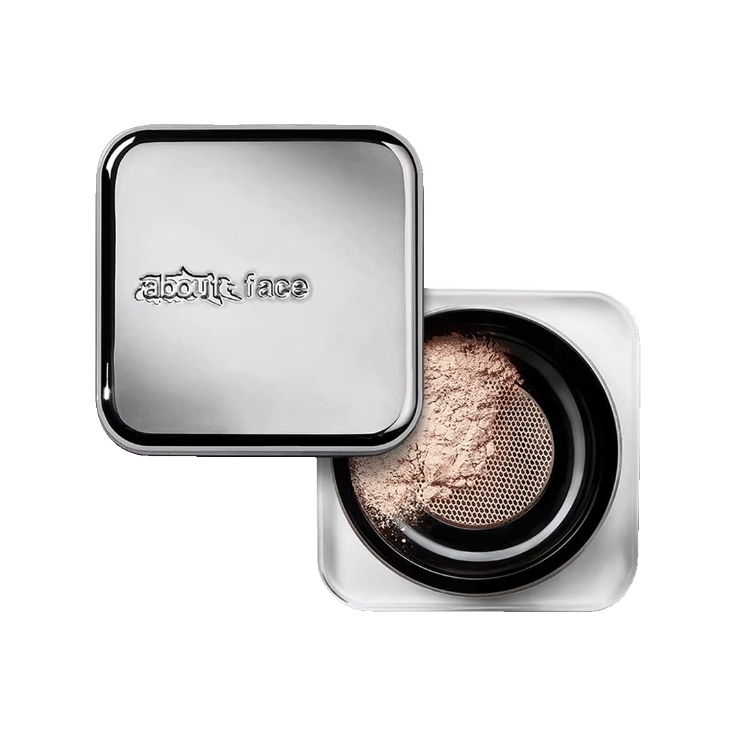 about-face Curtain Call Set & Smooth Loose Powder Bow – Lightweight, Oil-Absorbing Setting Powder with Rice Starch & Corn-Based Talc Alternative – Vegan, Cruelty-Free, – 0.35oz (Translucent)