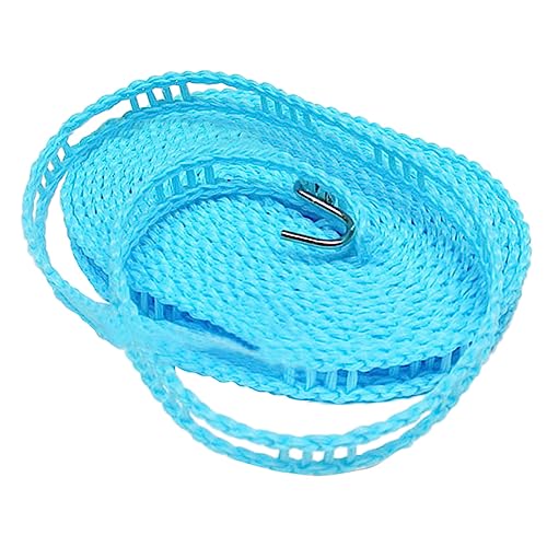 Ciieeo Adjustable Windproof Clothesline Rope for Outdoor Drying Nylon with Hooks for Camping Balcony and Travel Random Color Random Color