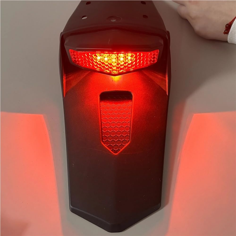 Tylne światło motocykla tylny błotnik Dirt Bike LED 12V tylne światło hamulca(Black)