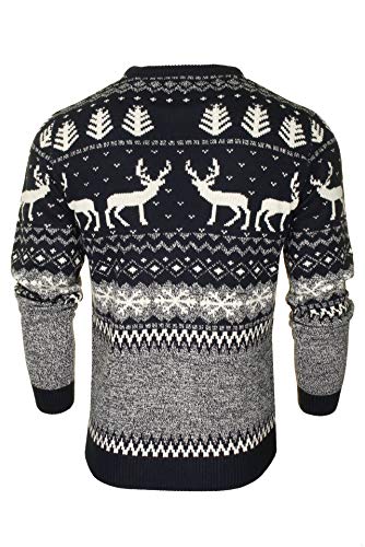 Xact Men's Nordic 'Reindeer' Xmas/Christmas Jumper (Navy) M - Image 4