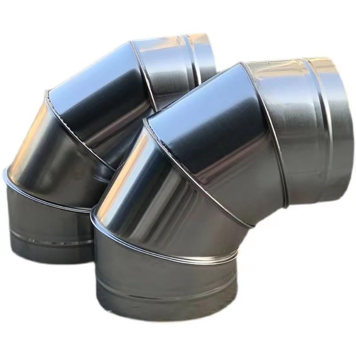 Codo de conducto en espiral de 100 mm a 300 mm (250 mm) – Adaptador de tubo de chimenea para ventilación de cocina, conector de tubo de estufa de alta calidad, solución de flujo de aire duradera y