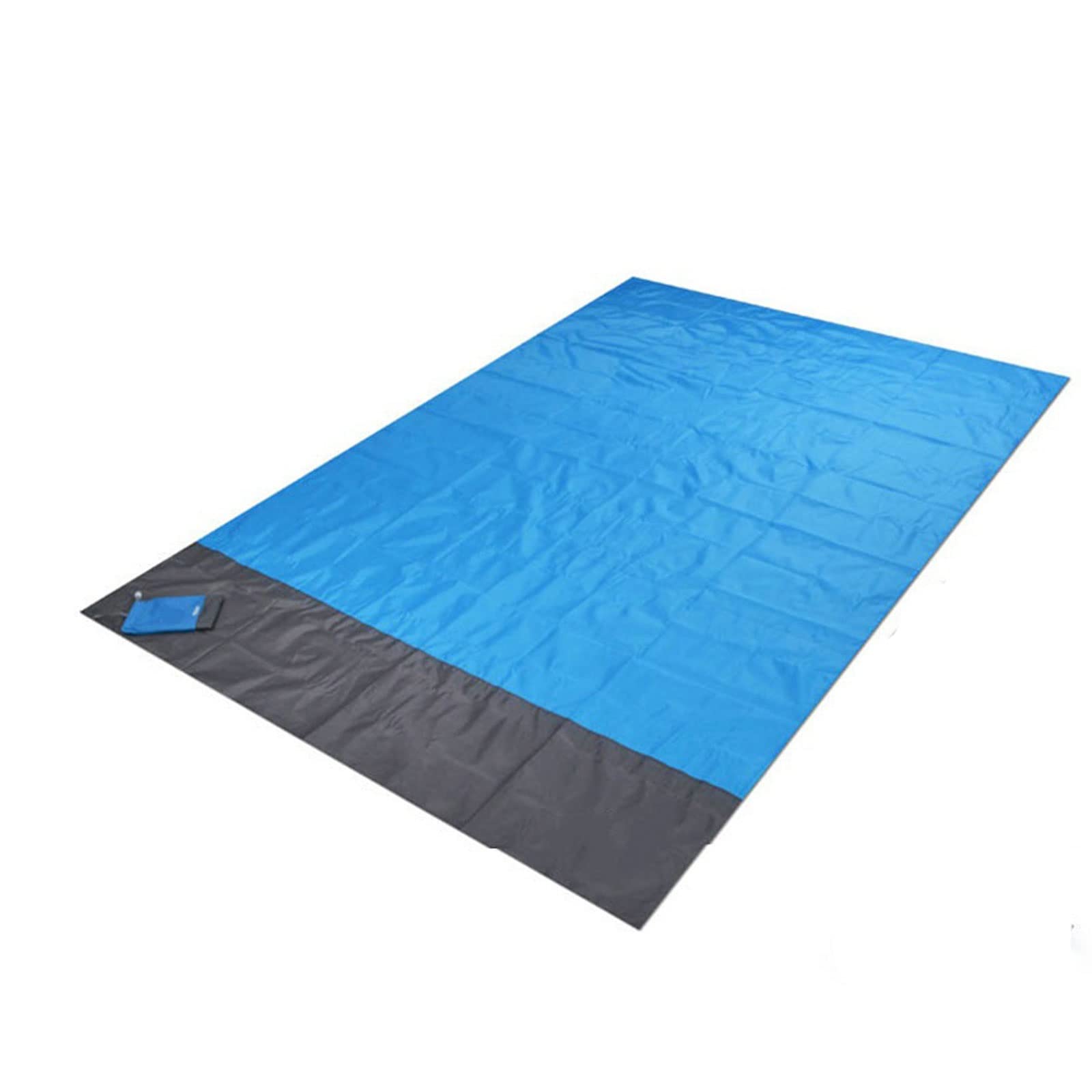 Bardzo duża wodoodporna mata plażowa, 200 x 210 cm, bez piasku, koc kempingowy, przenośny, na zewnątrz, składany, pokrowiec na namiot i pościel, idealna na plażę i piknik, niebieska