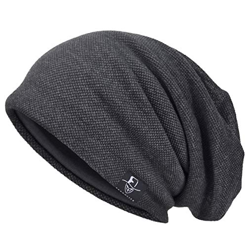 Hommes Bonnet Cool Slouch Beanie Mince Été Crâne Hip-hop Chapeaux (301-Gris) Cover