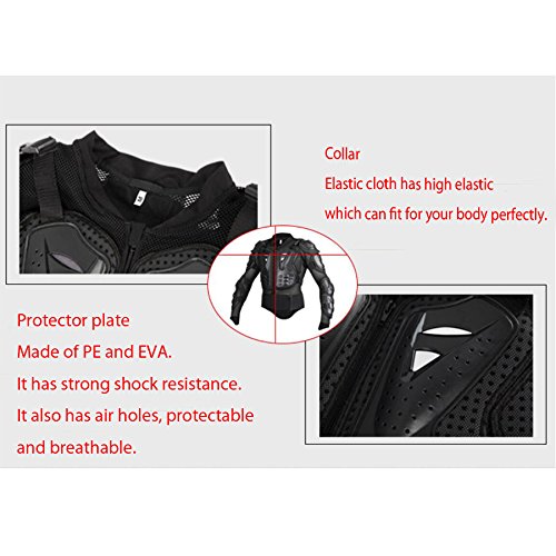 Veste De Protection Moto GES - Armure Complète Dos Poitrine Épaules Coudes - Ventilation Optimale