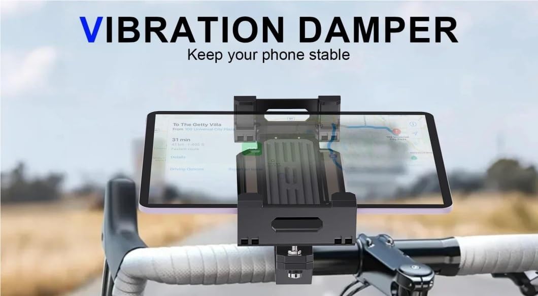 Support Universel pour Vélo Moto Tablette Monture Poussette Guidon Téléphone Extérieur De Conduite pour 4-13(Noir)