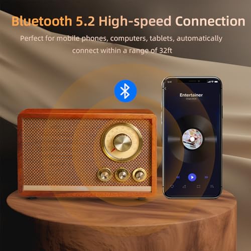Radio Bluetooth madera sólida ChaoYuan R1 vintage miniatura 3