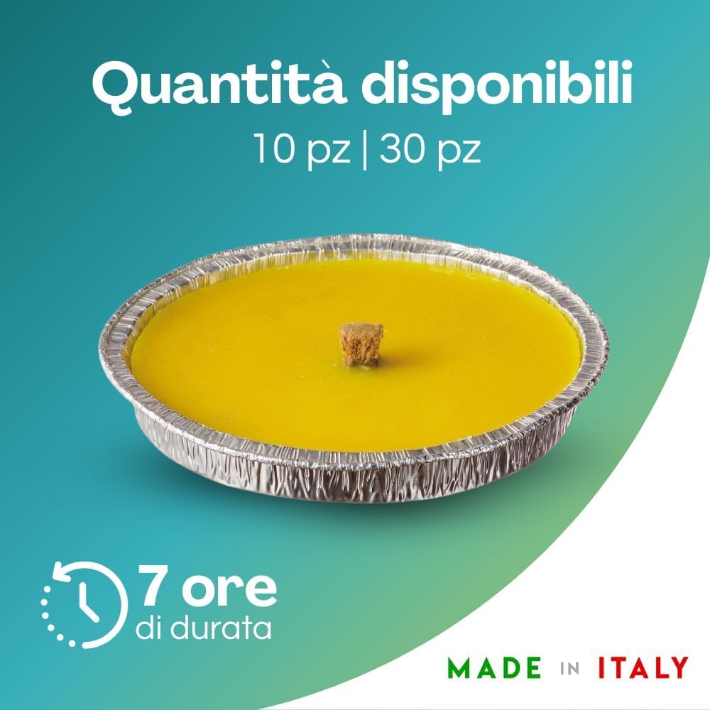 Palucart candela citronella giardino citronella alluminio 16 cm set da 10 pezzi giardinaggio antizanzare feste ed eventi