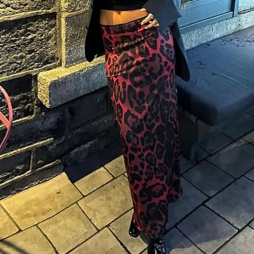 Women's Skirts Plus Size Red Leopard Print Fishtail Close Fitting Drop Waist Fashion Style Evening Outing Gathering3