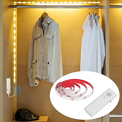 Lacasa Motion Sensor Light Strip, LED Light Strip Motion Activated Warm White 3.28ft, Auto Mode or Switch On/Off Night Lights, for Wardrobe Closet, Drawer, Cupboard, Need 2AA Batteries (not Included) Lacasa Motion Sensor Light Strip, LED Light Strip Motion Activated Warm White 3.28ft, Auto Mode or Switch On/Off Night Lights, for Wardrobe Closet, Drawer, Cupboard, Need 2AA Batteries (not Included)