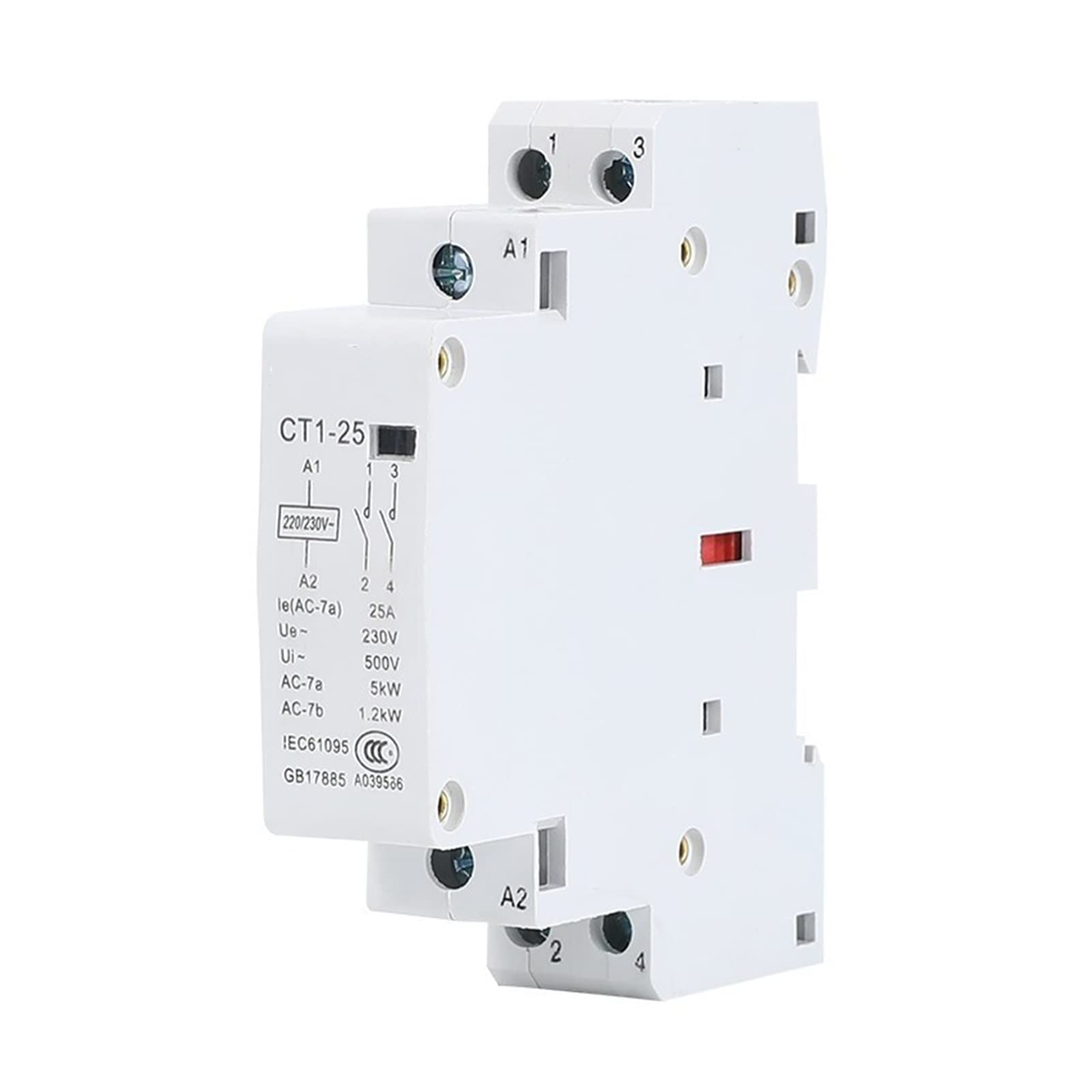 YFHGULBTK Contactor 1pcs CT1-25 2P 25A 220V/230V 50/60Hz DIN Rail Household AC Modular 2NO 2NC.or 1Nr 1NC.Industrial Electrics(16a 1no 1nc)
