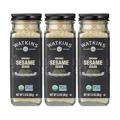 Image of Watkins Organic Sesame Seeds, 2.8 Ounce Jar, 3-Pack