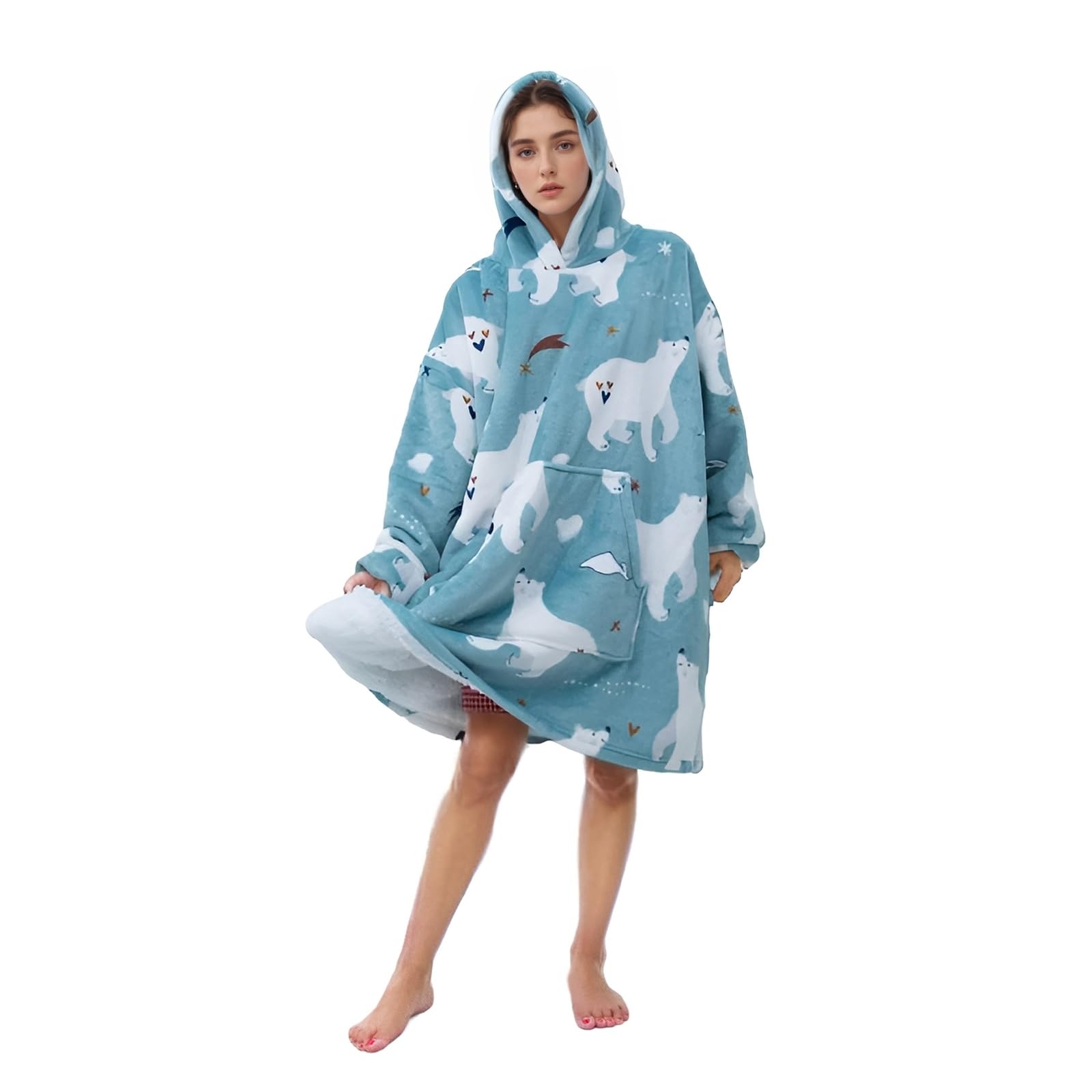 Miracle BabyHoodie Blanket with Ultra Soft Sherpa Super Soft Warm Oversized Fleece Blanket Hoodie, Comfortable Giant Pocket Sweatshirt Blanket