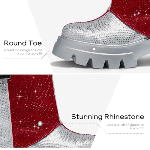 RKQ Zebra platform combat boots for women Low Chunky Heel Adjustable Lace-Up Vamp Inside Zipper Mid Calf Boots Fashion Party Daily Wear leisure Lug Sole Boots4