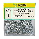  Hembrilla cerrada zincada 17 x 40 mm 18 uds