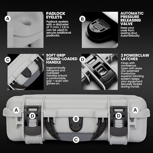 Image of NANUK 910 Waterproof Hard Case with Foam - 14.3 inch x 11.1 inch x 4.7 inch, Protective Case for Camera, Electronics & Gear - Impact-Resistant, Dustproof, Airline Carry-On Approved - Made in Canada, Silver
