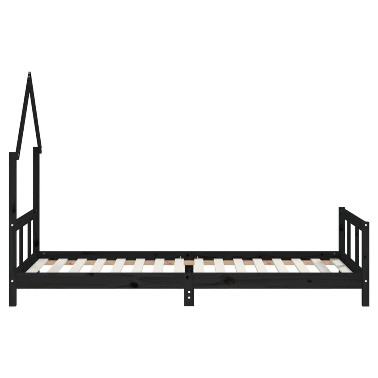 Holz Kinderbett Hausform Schwarz 205,5x95,5x136cm für Kinder ab 4 Jahren Model834569