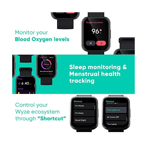 WYZE Smart Watch, Aluminum Smartwatch for Android Phones and iOS Phones IP68 Waterproof Fitness Tracker with Heart Rate/Blood Oxygen/Sleep/Menstrual Monitor Digital Watch (Watch 47MM)