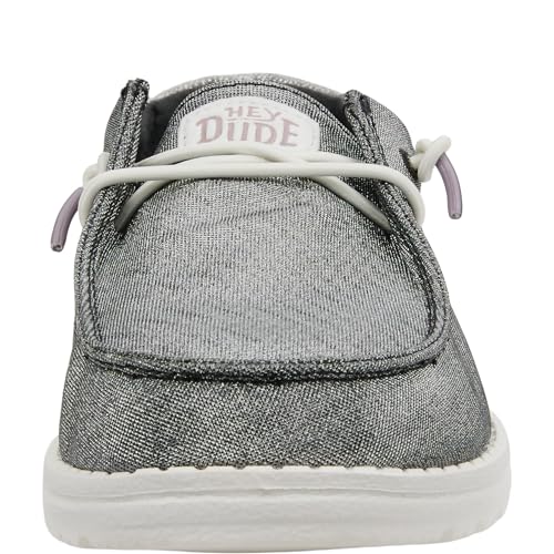 Image of HEYDUDE Women's Wendy Metallic Sparkle Slip On Shoes | Stylish Fashion Loafers for Women | Lightweight & Comfortable