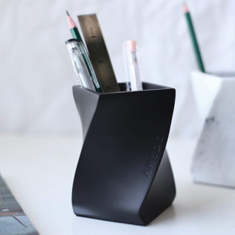 Pot à Crayons Support de bureau Pen Holder ménage Fournitures Porte stockage pour Bureau(Schwarz)