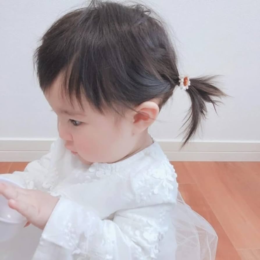 ヘアゴム ベビーヘアクリップ ダブルひまわり1〜2 花 ヘアゴム キッズ