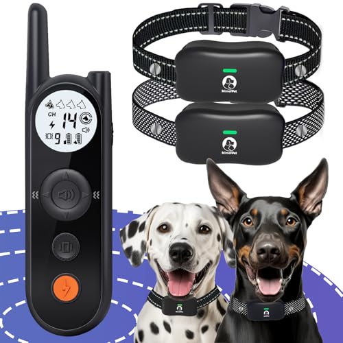 Wireless Dog Fence for 2 Dogs – Covers up to 856-Acre Electric Fence,6000FT Waterproof Collar with Remote,Rechargeable Pet Containment System with 3 Training Modes for Large Medium Dogs