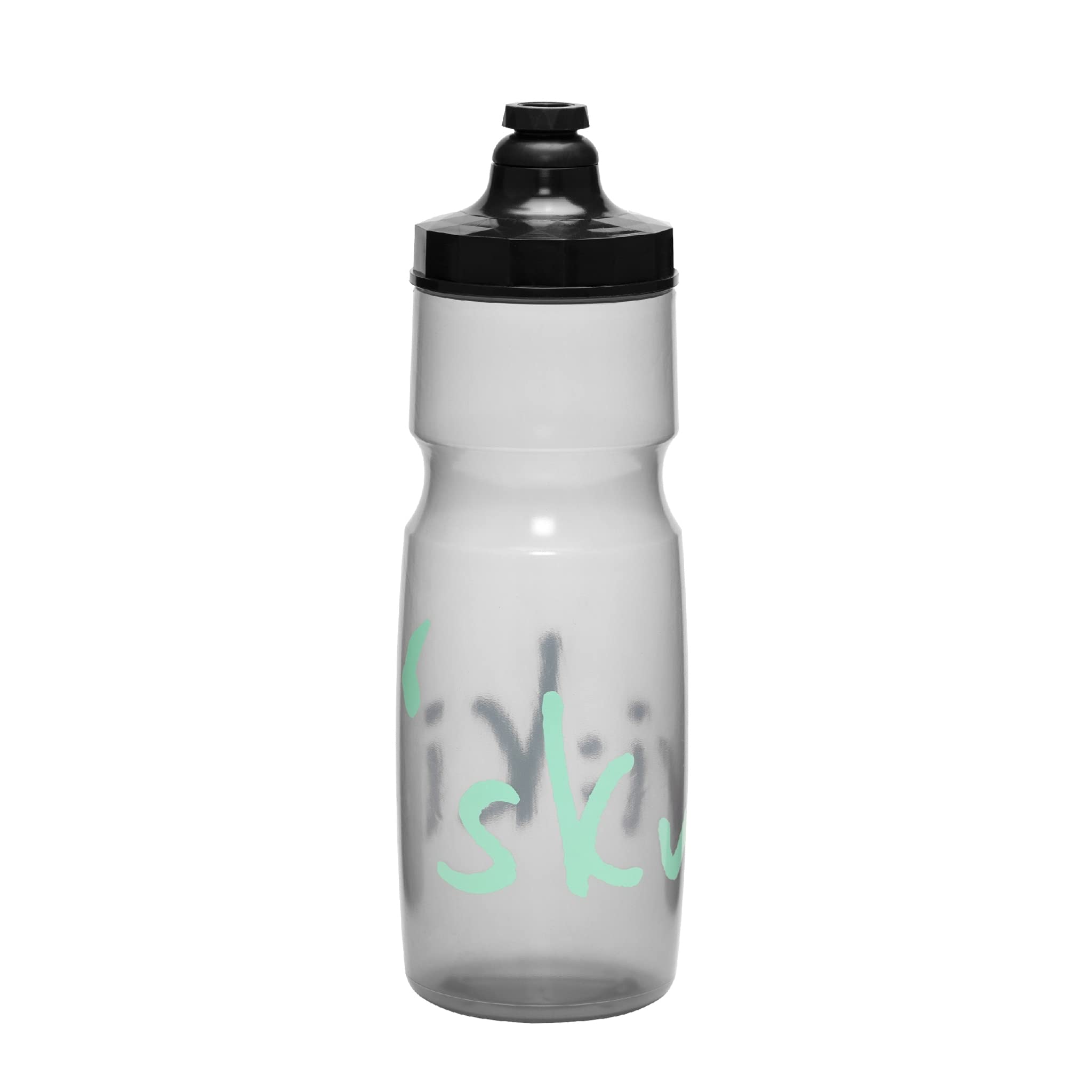 Skwiki Easy Squeeze, Big Flow, Self-Sealing, Light Weight, Semi Transparent Water Bottle, No Splash off, 740ml / 25oz… (Black-Green)