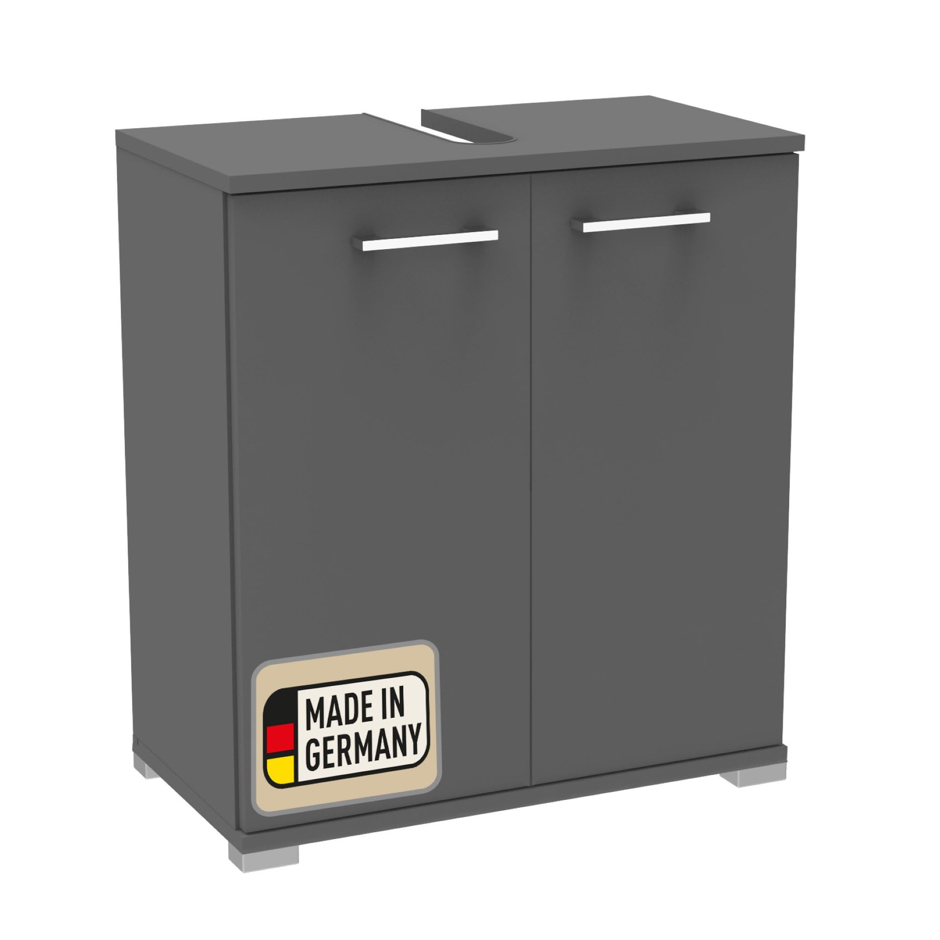 Probus Basic Waschbeckenunterschrank Anthrazit – 60cm Breite, Moderner Stil und praktischer Stauraum, Made in Germany