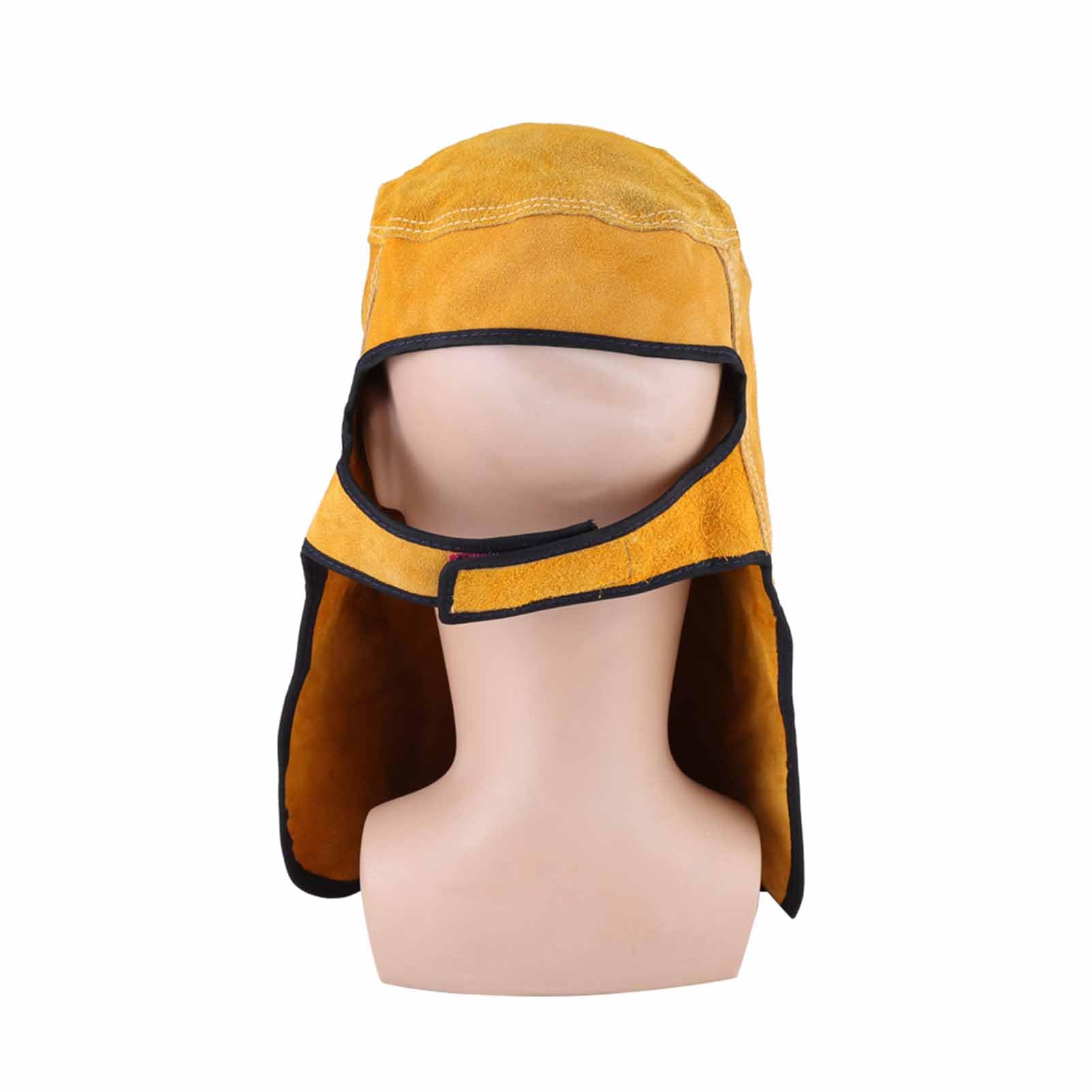 Generic Máscara Facial de Cuero para Soldar, Duradera, a Prueba de Calor, Absorción del Sudor, Máscara de Protección para Casco de Soldadura Transpirable con Tapa Abierta, Gancho