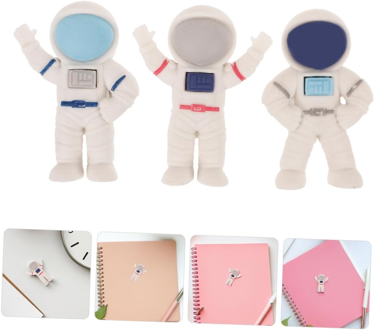 SHINEOFI 48pcs Astronaut Erasers Space Stationery Mini Erasers for Boys and Girls Kawaii for School Drafting Adorable Astronaut Shapes