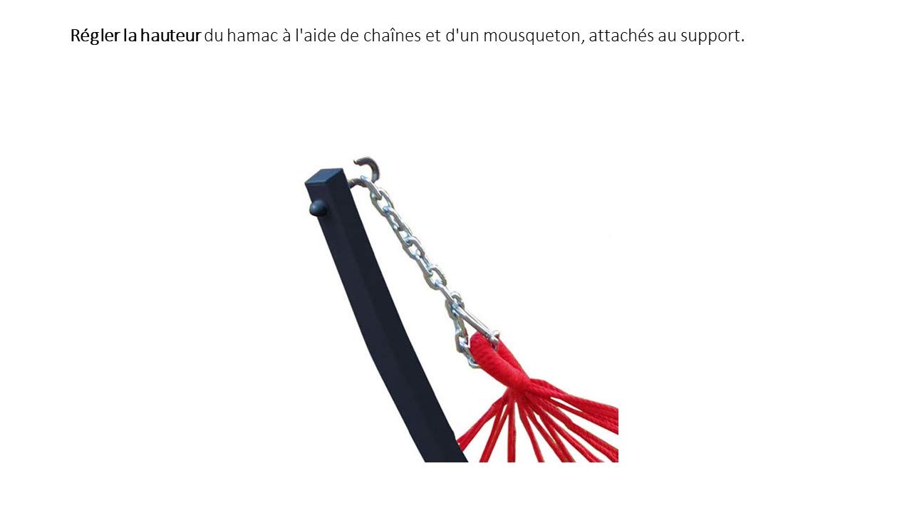 Support pour Hamac 2 Personnes avec Kit de Suspension Double Jardin Intérieur Extérieur