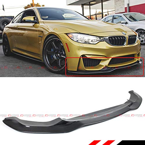 PSM Style Carbon Fiber Front Bumper Lip Splitter Spoiler Compatible for 2015-2019 BMW F80 M3 F82 F83 M4