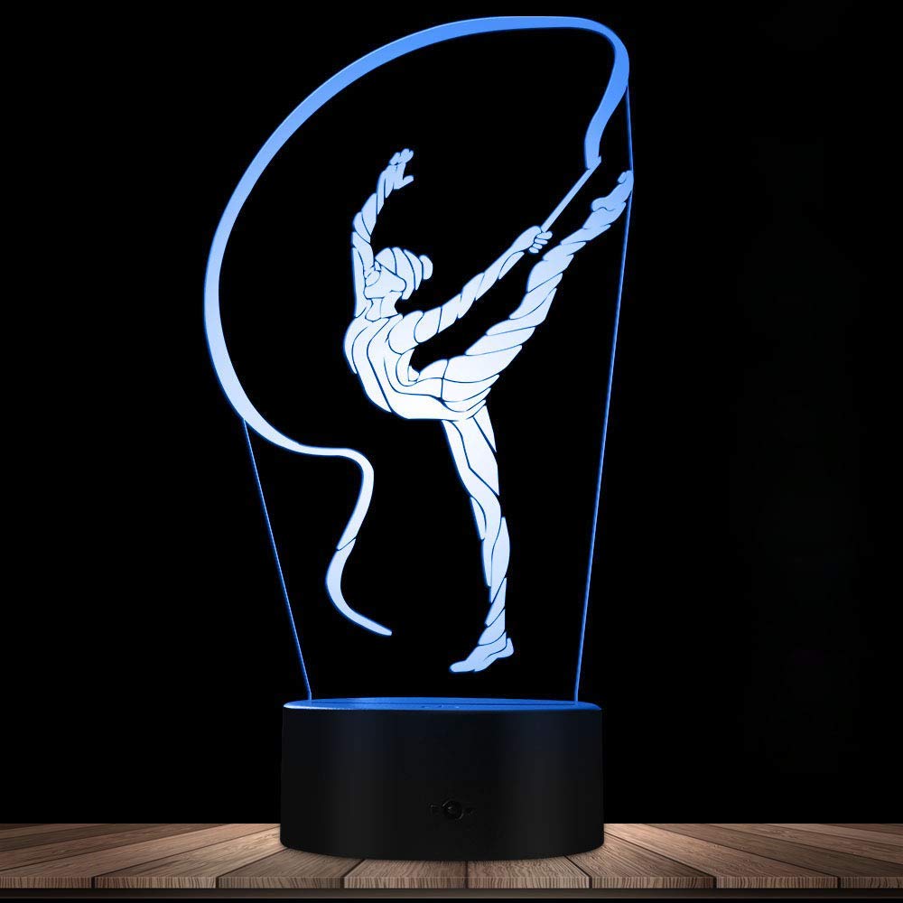 HPBN8 3D Ballett Nachtlicht Mit Fernbedienung – 16 Farben, USB, Optische Illusion Fürs Kinderzimmer