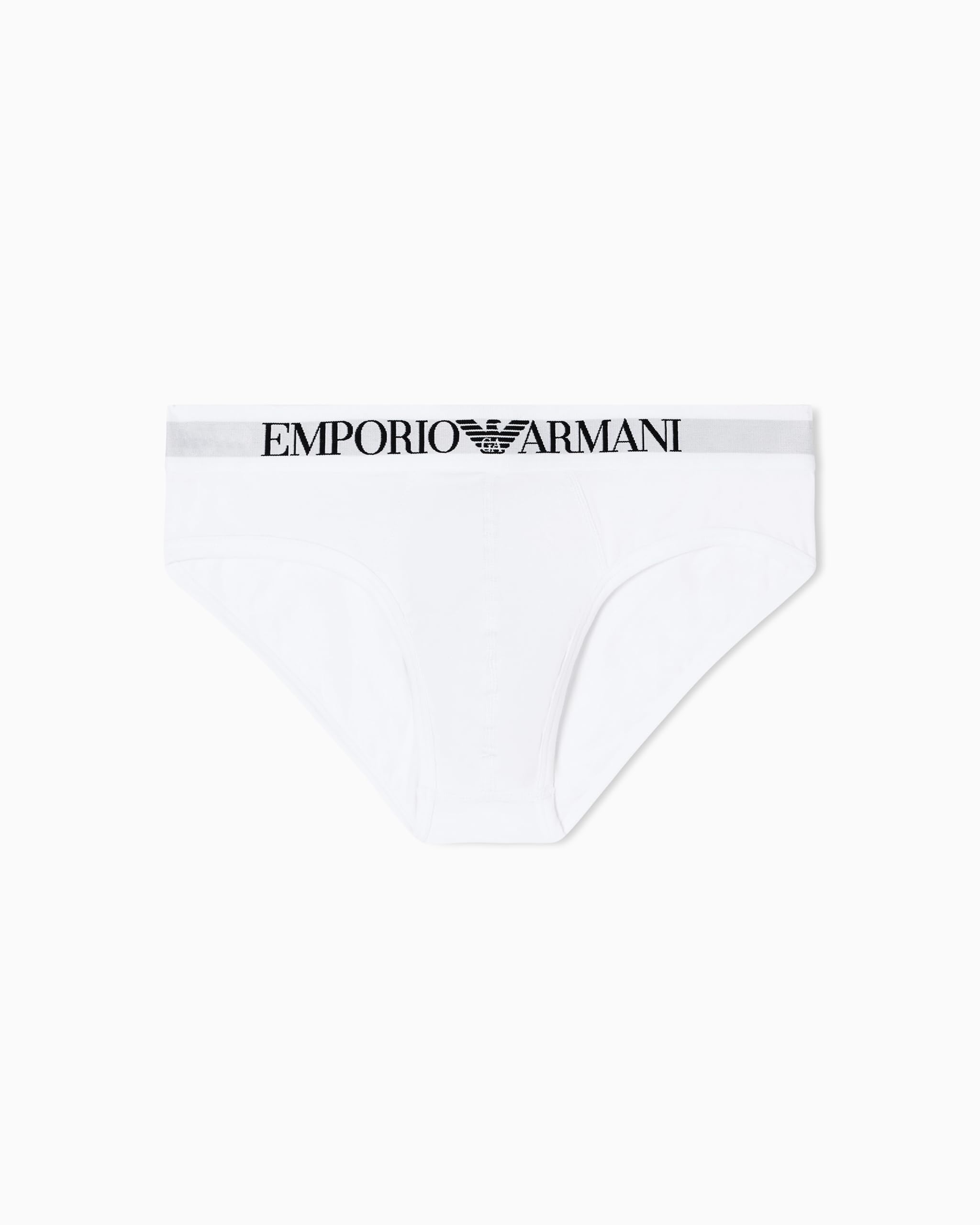 Emporio Armani Man's Essential Cotton Brief, White, M