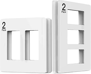 TREATLIFE Screwless Decorator Wall Plates, Standard Size 2-Gang/3-Gang Light Switch Plate, Outlet Covers, White 5 Pack (2-Gang Wall Plates 3 Pack & 3-Gang Wall Plates 2 Pack)