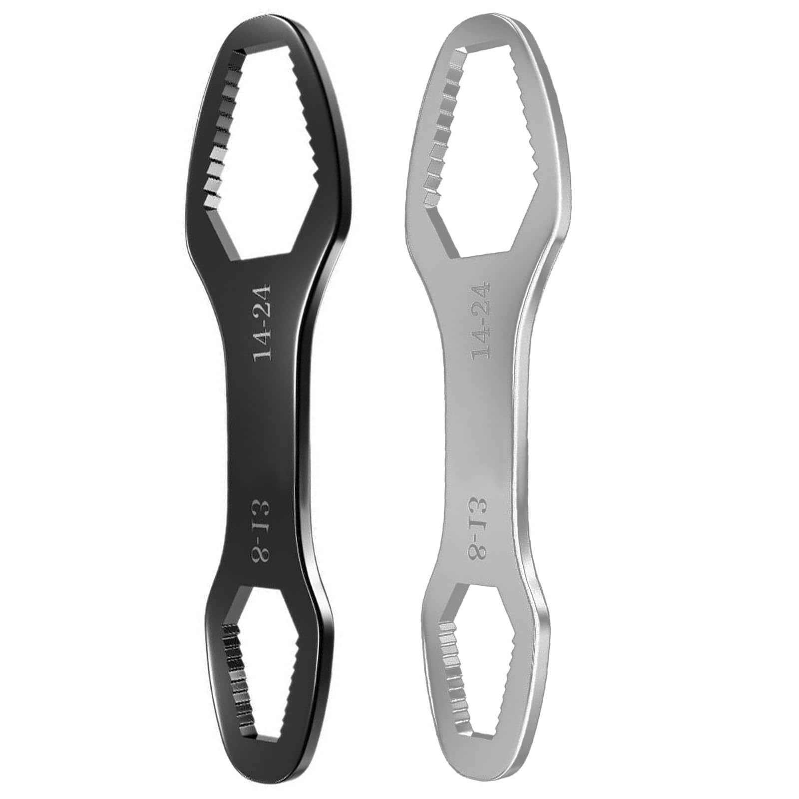 ADYJEE 2Pcs Universally Adjustable Double Ended Wrench Spanner Tool Set for Auto Repair and Household Use from 8 to 24mm Nut Multifunctional Wrench Set