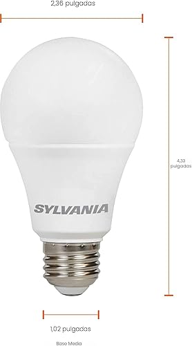 Vista 8 de Sylvania - Eco LED - 40821 - Bombillo A19 de 9 vatios, equivalente a 60 vatios, de bajo consumo, 750 lúmenes, no regulable, esmerilado, de luz