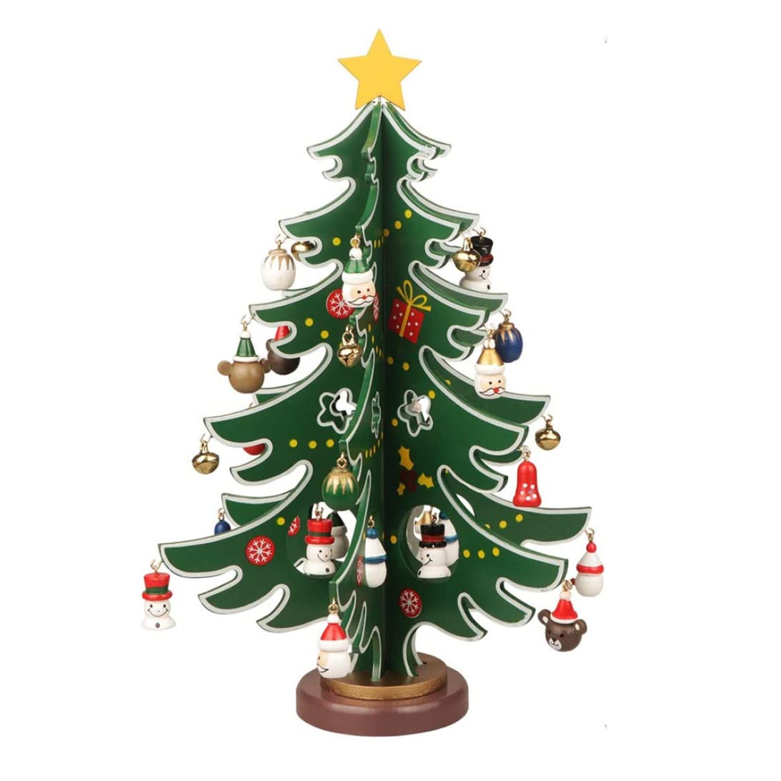 Mini Xmas Tree,Mini Tabletop Christmas Tree Wooden Xmas Tree Ornaments Table Desk Decoration Medium